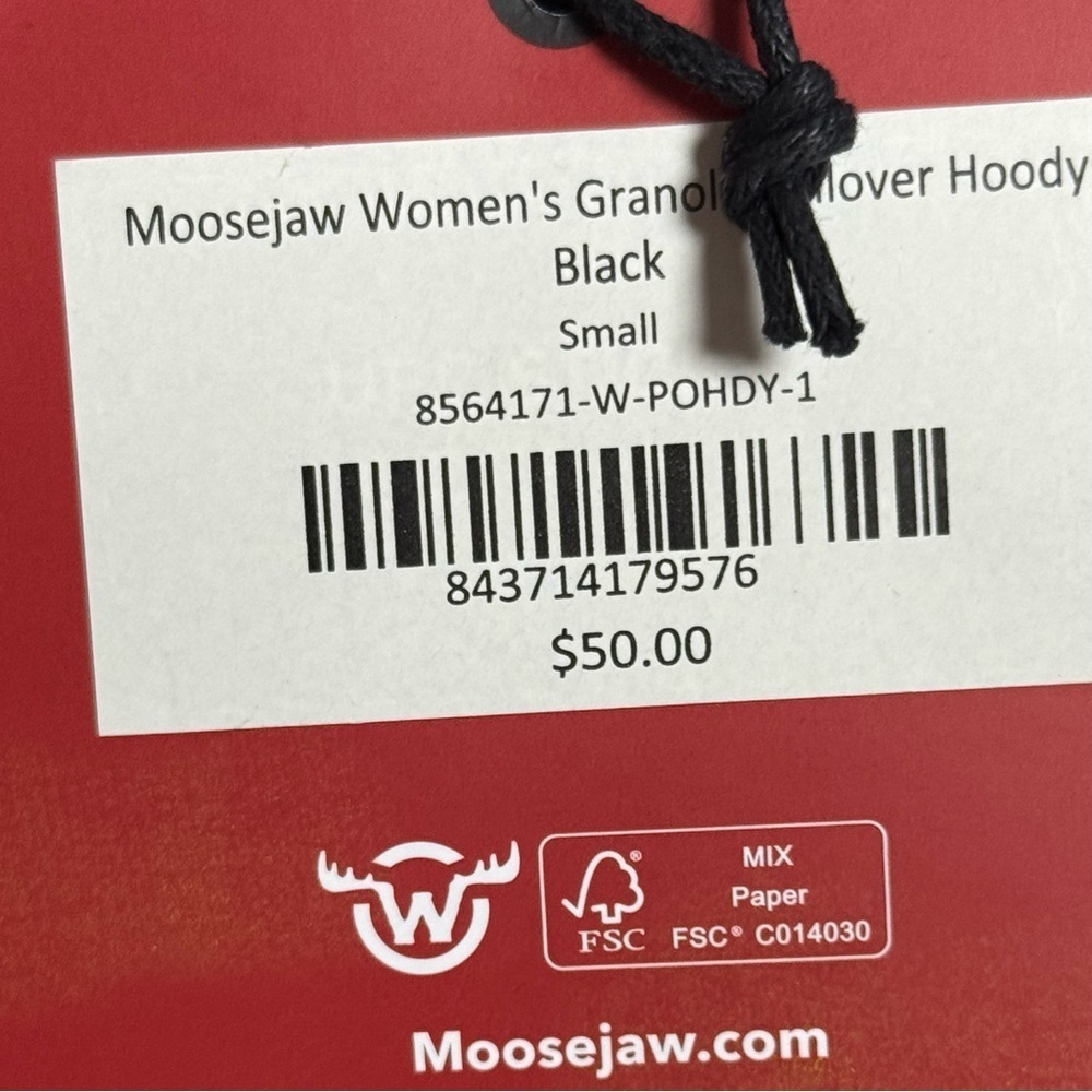 Moosejaw Women’s Black Hoodie with Colorful Camp Design Size S - Picture 5 of 6